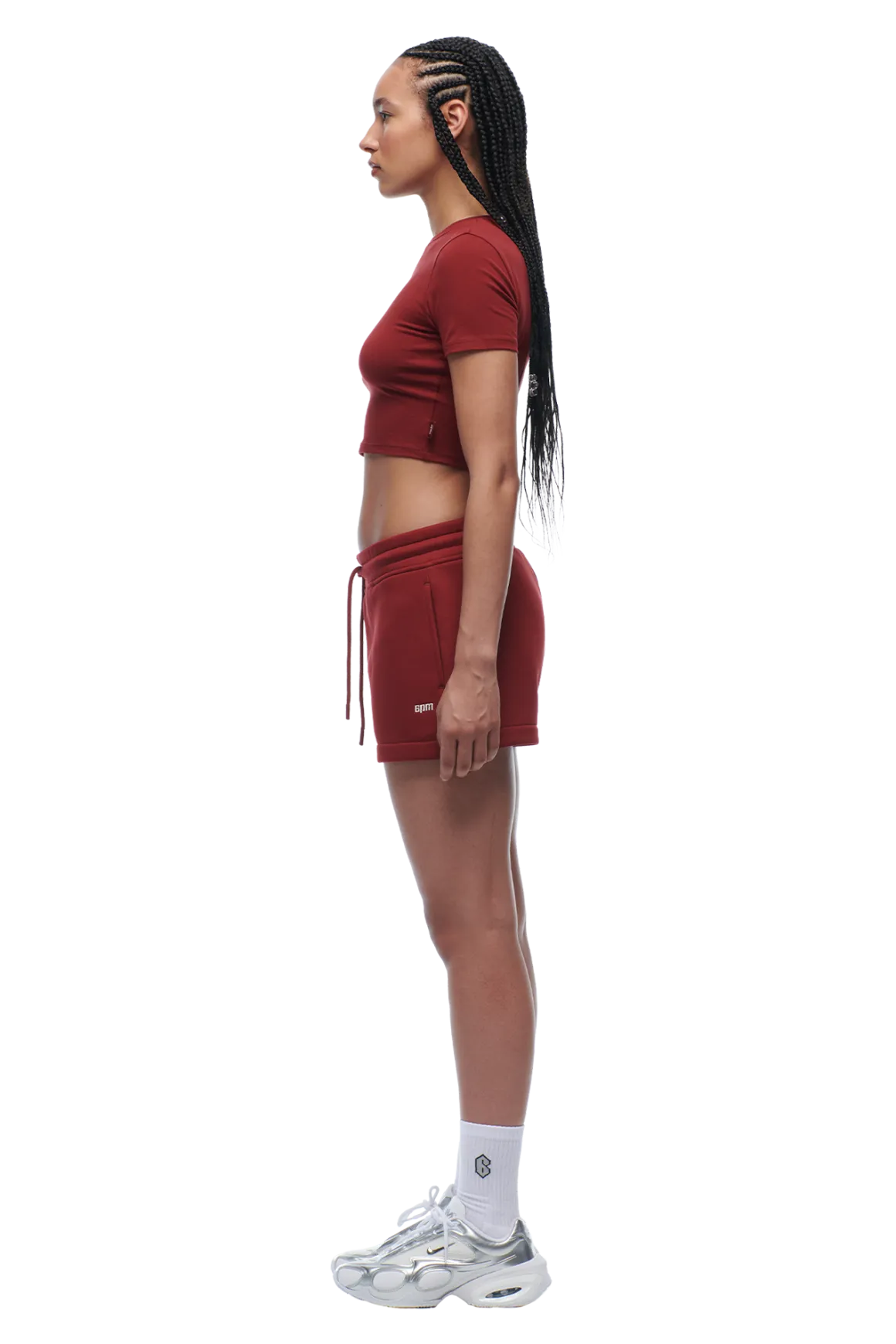 WMNS CROPPED T-SHIRT WINE RED