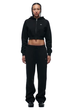 WMNS CROPPED ZIP HOODIE BLACK