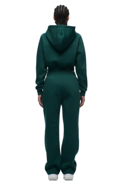 WMNS CROPPED ZIP HOODIE EVERGREEN