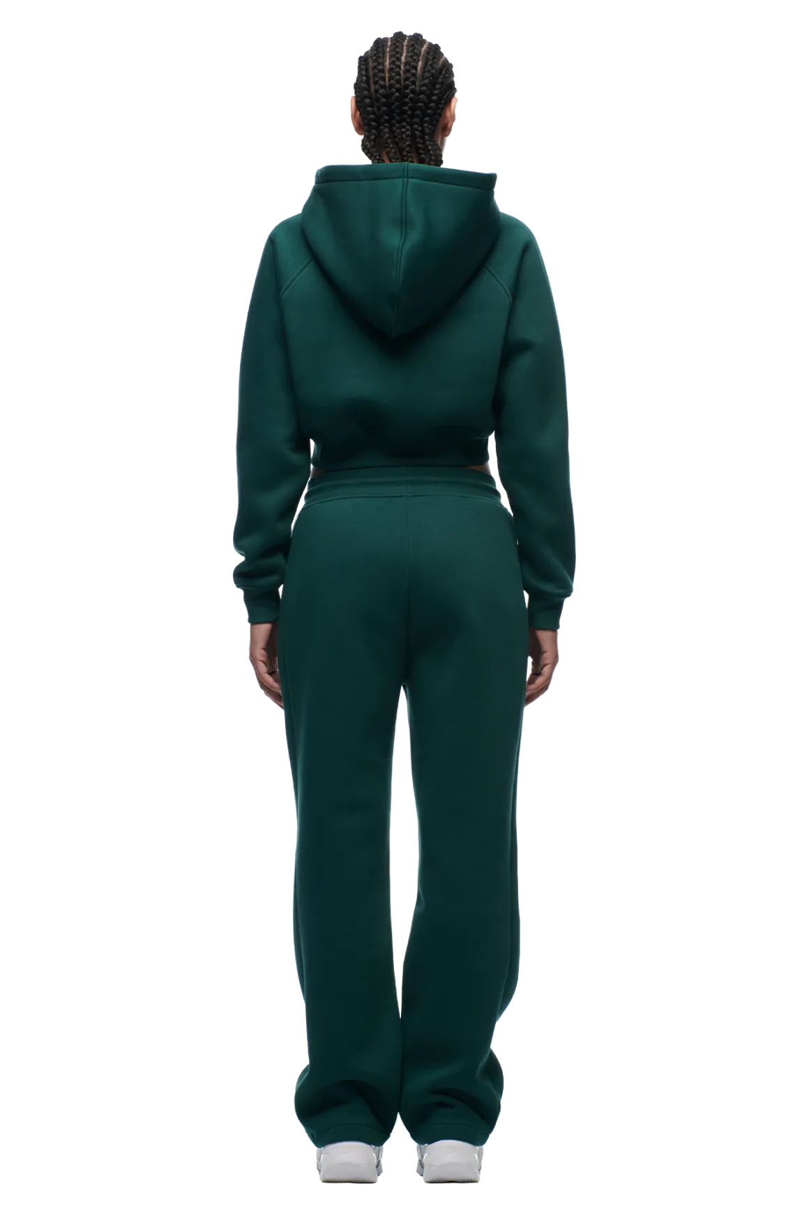 WMNS CROPPED ZIP HOODIE EVERGREEN