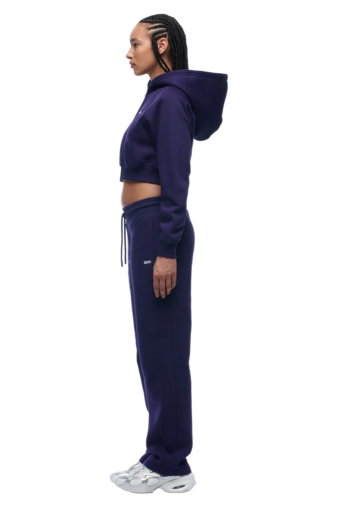WMNS CROPPED ZIP HOODIE ORBIT BLUE