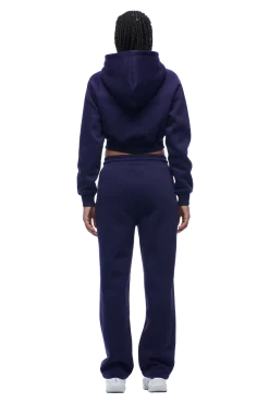 WMNS CROPPED ZIP HOODIE ORBIT BLUE