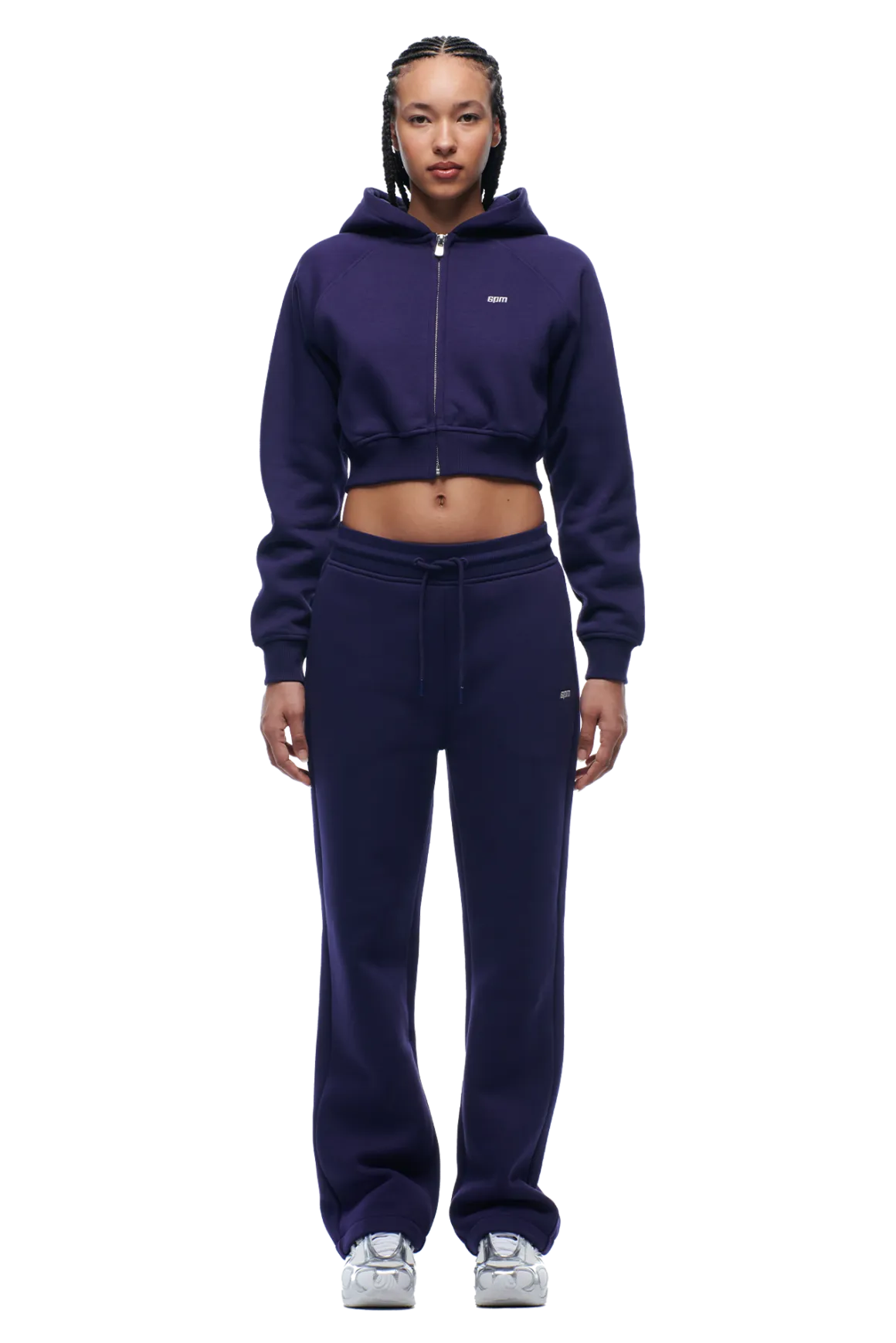 WMNS CROPPED ZIP HOODIE ORBIT BLUE