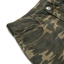 WMNS DENIM SHORTS BLACK/CAMO