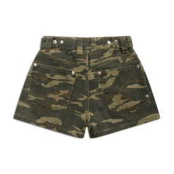 WMNS DENIM SHORTS BLACK/CAMO
