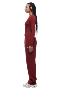 WMNS LONGSLEEVE WINE RED