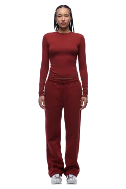 WMNS LONGSLEEVE WINE RED