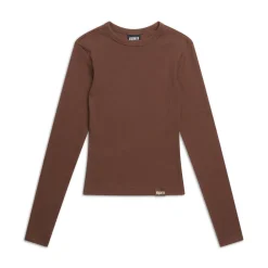 WMNS RIBBED LS DARK HAZELNUT