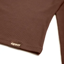 WMNS RIBBED LS DARK HAZELNUT