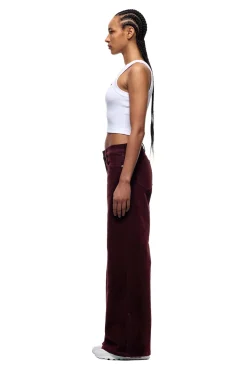 WMNS VELVET DENIM BORDEAUX RED