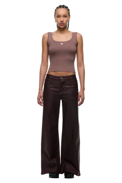 WMNS WIDE DENIM DARK BURGUNDY