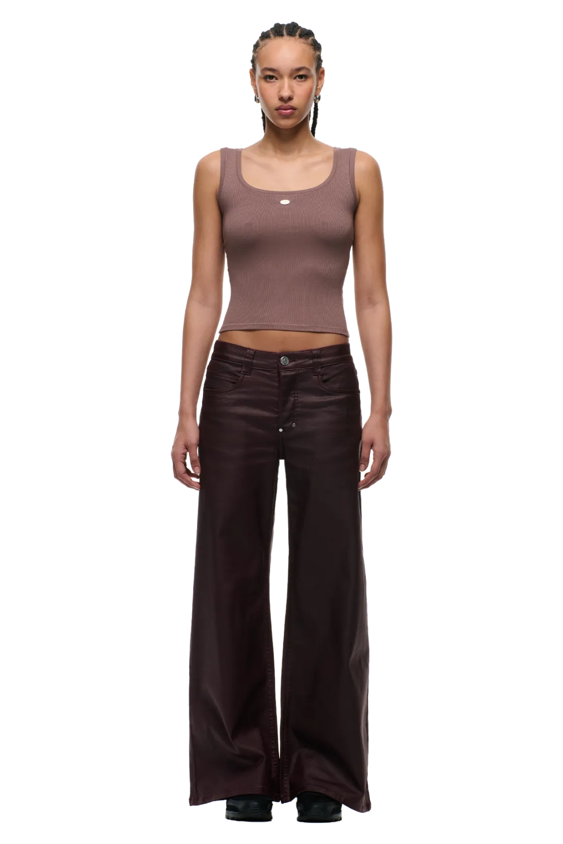 WMNS WIDE DENIM DARK BURGUNDY