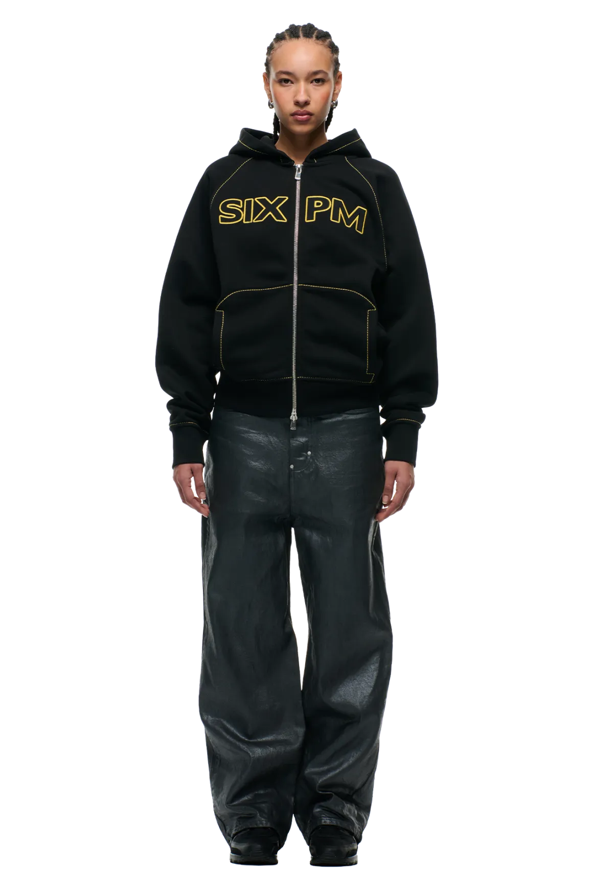 WORDMARK ZIPPER HOODIE BLACK