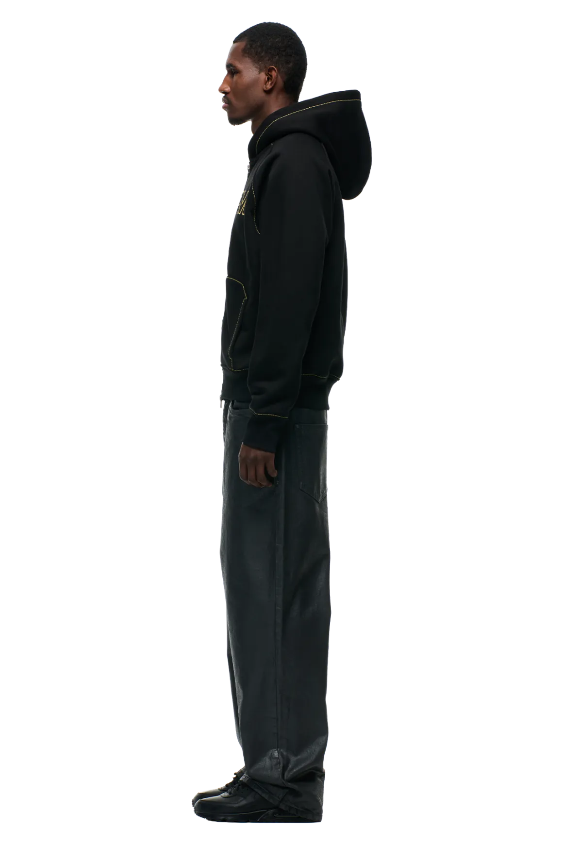 WORDMARK ZIPPER HOODIE BLACK
