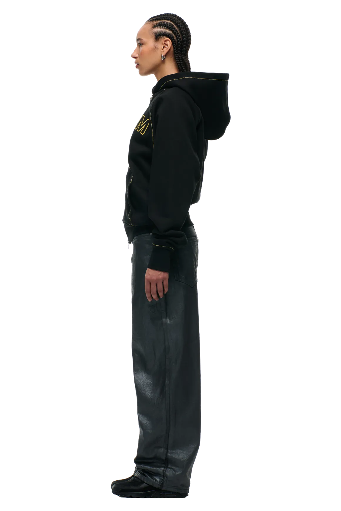 WORDMARK ZIPPER HOODIE BLACK