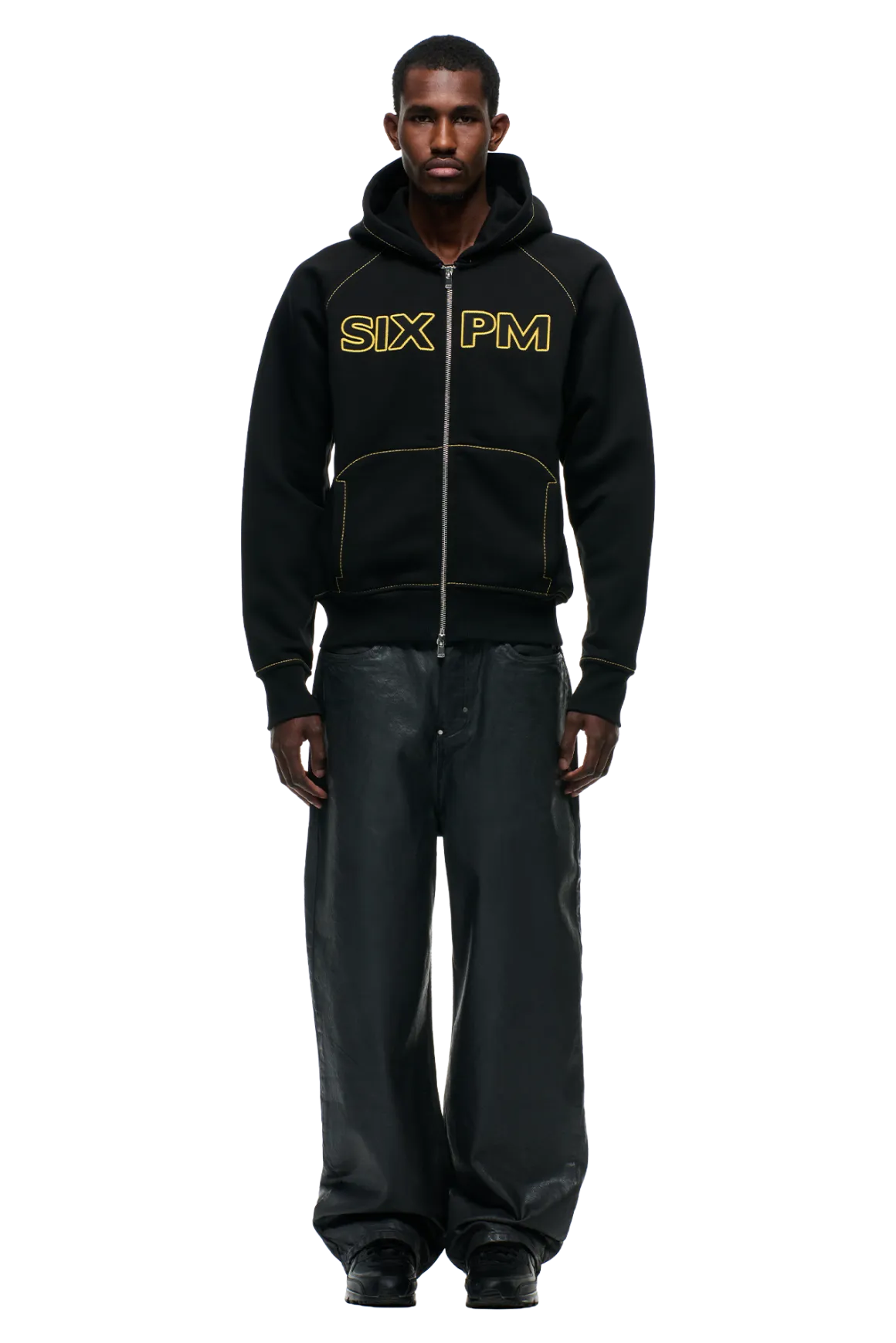 WORDMARK ZIPPER HOODIE BLACK