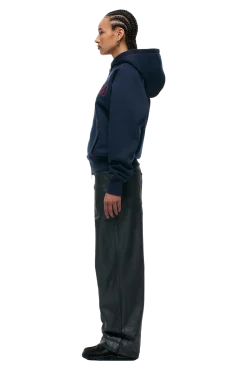 WORDMARK ZIPPER HOODIE MIDNIGHT BLUE