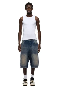 X-TRA WIDE DENIM SHORTS DARK BLUE