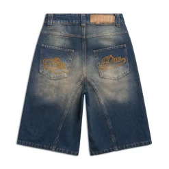 X-TRA WIDE DENIM SHORTS DARK BLUE