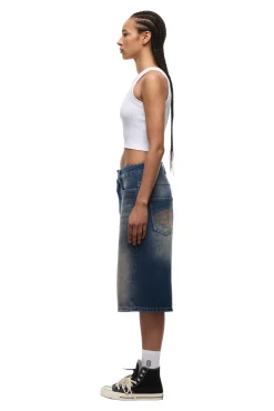 X-TRA WIDE DENIM SHORTS DARK BLUE