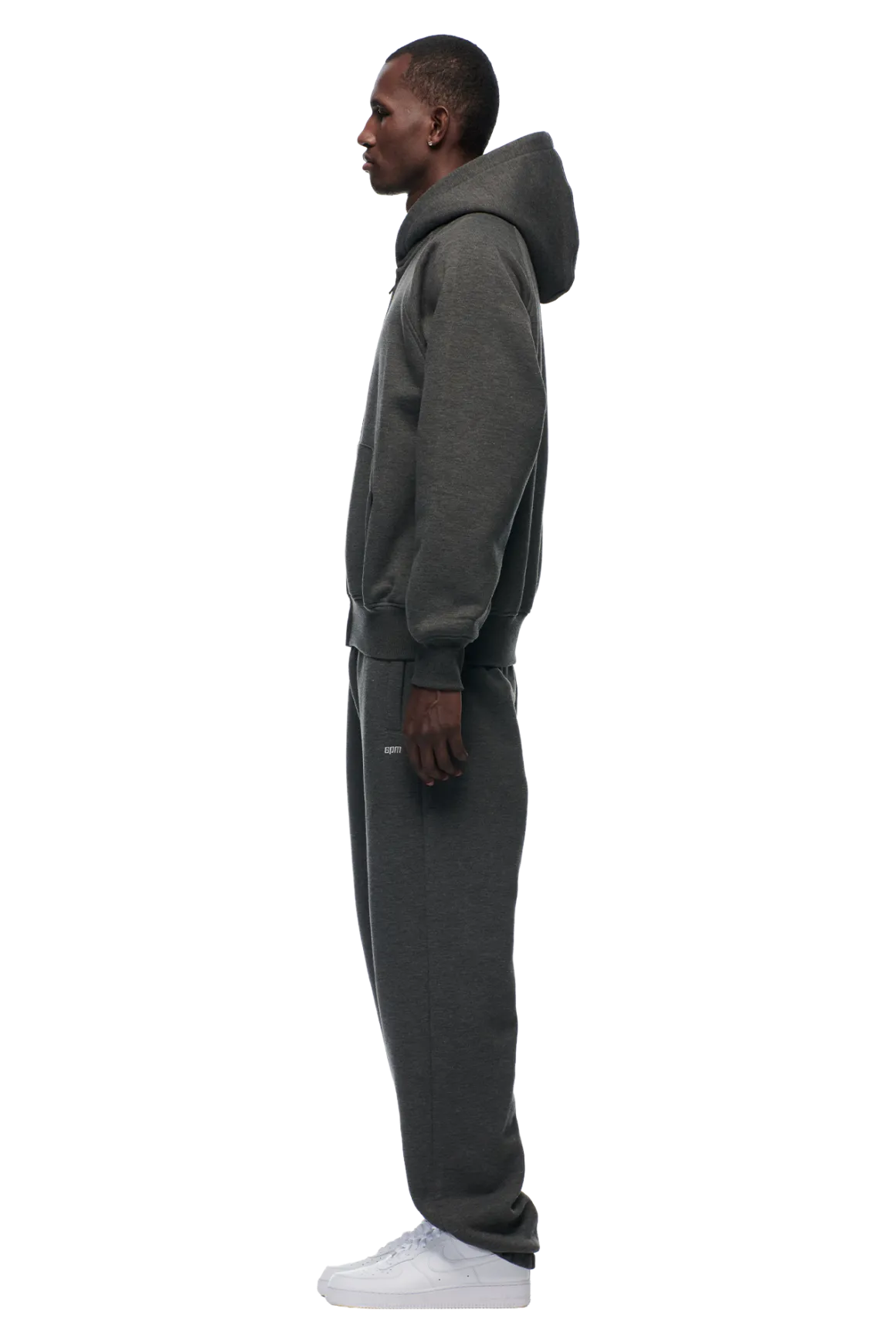 ZIP HOODIE DARK GREY MELANGE