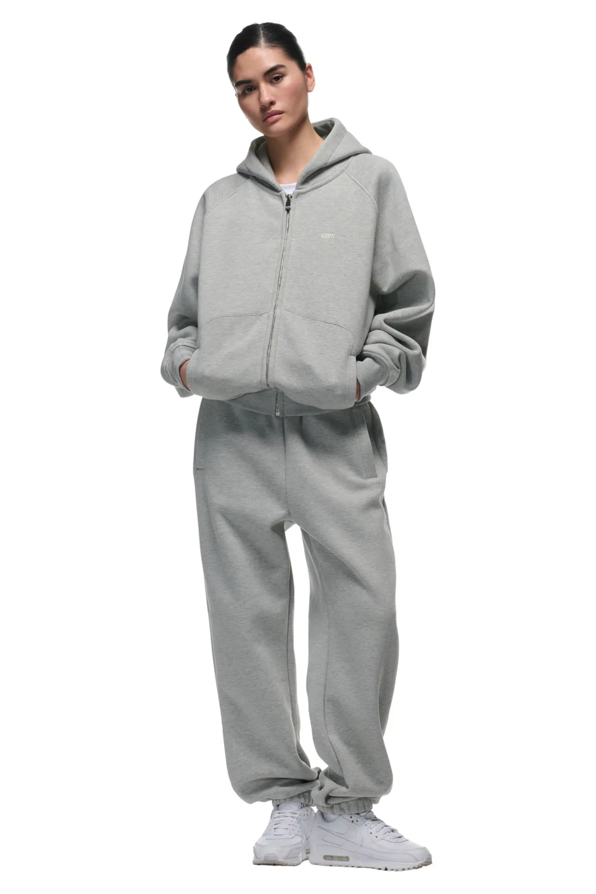 ZIP HOODIE GREY MELANGE
