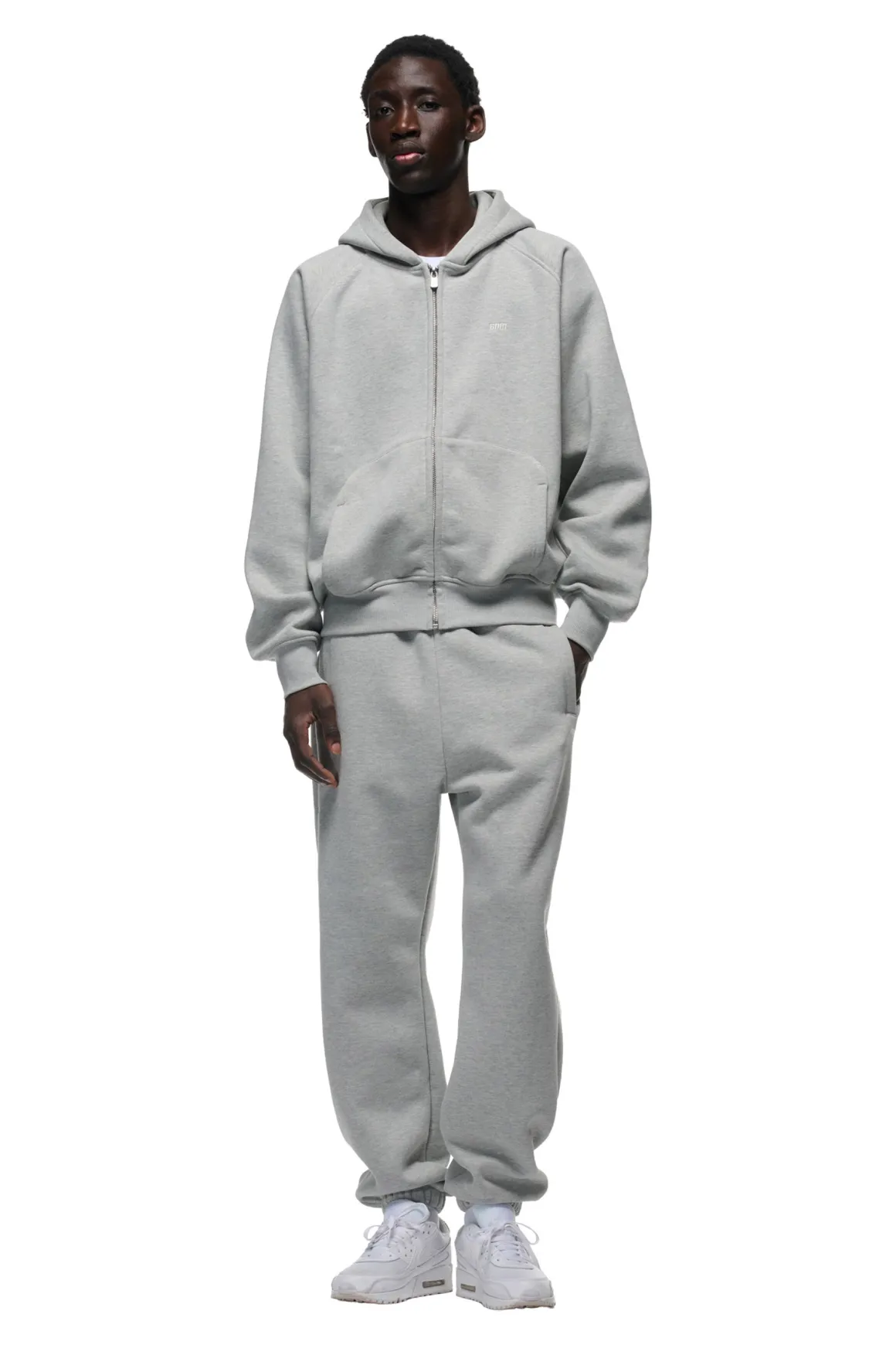 ZIP HOODIE GREY MELANGE