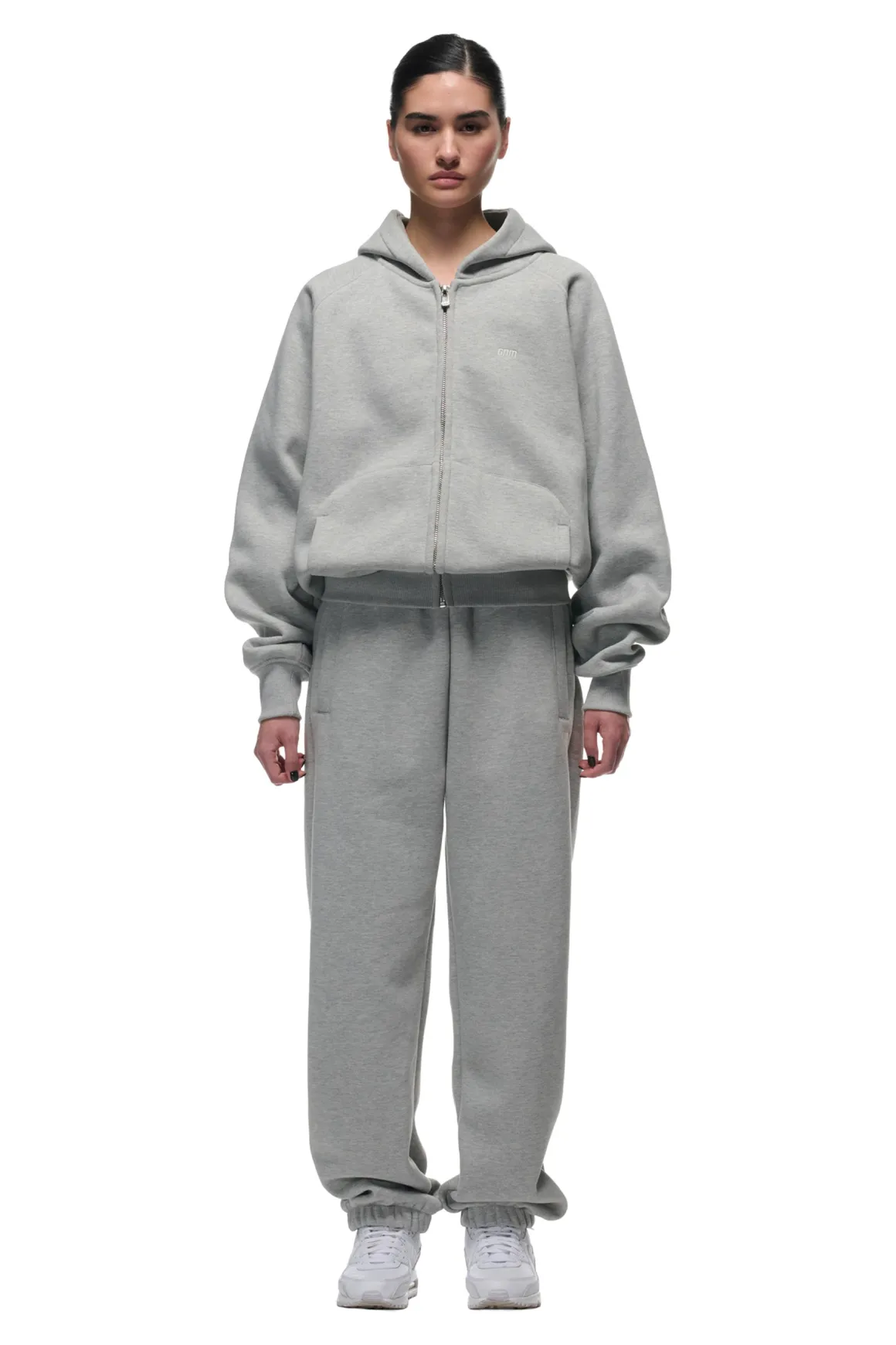 ZIP HOODIE GREY MELANGE